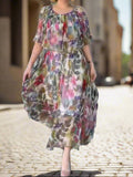 SpringFlare | Chiffon Rüschen Swing Kleid
