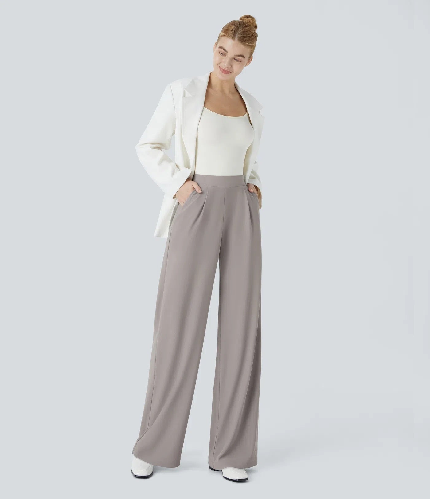 FitSkulpt | High-Waist Work-Hosen mit Seitentaschen