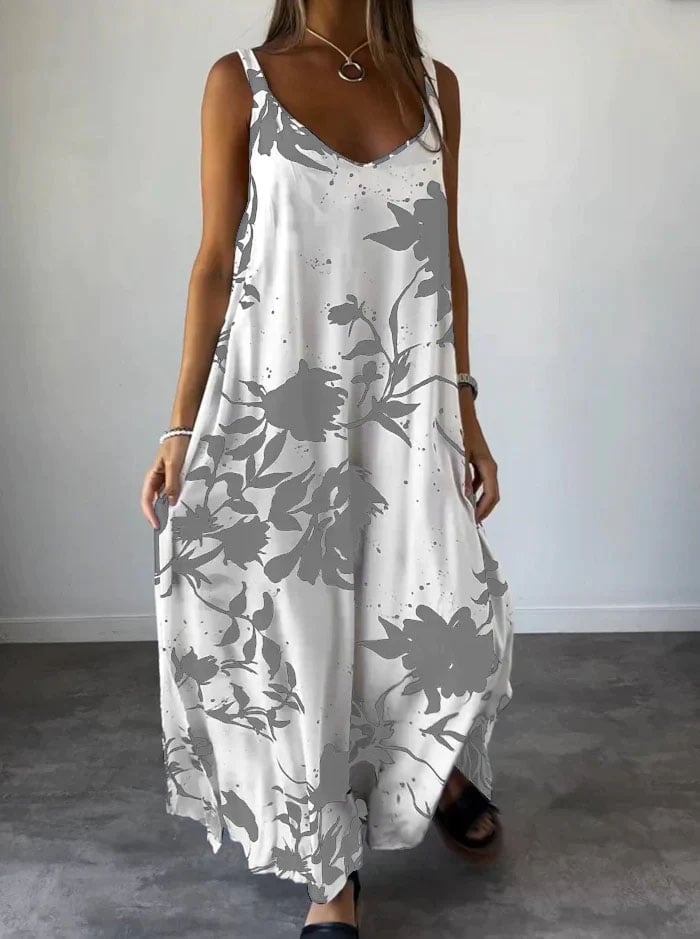 BohoCharme | Luftiges Maxikleid mit floralem Print & Trägern