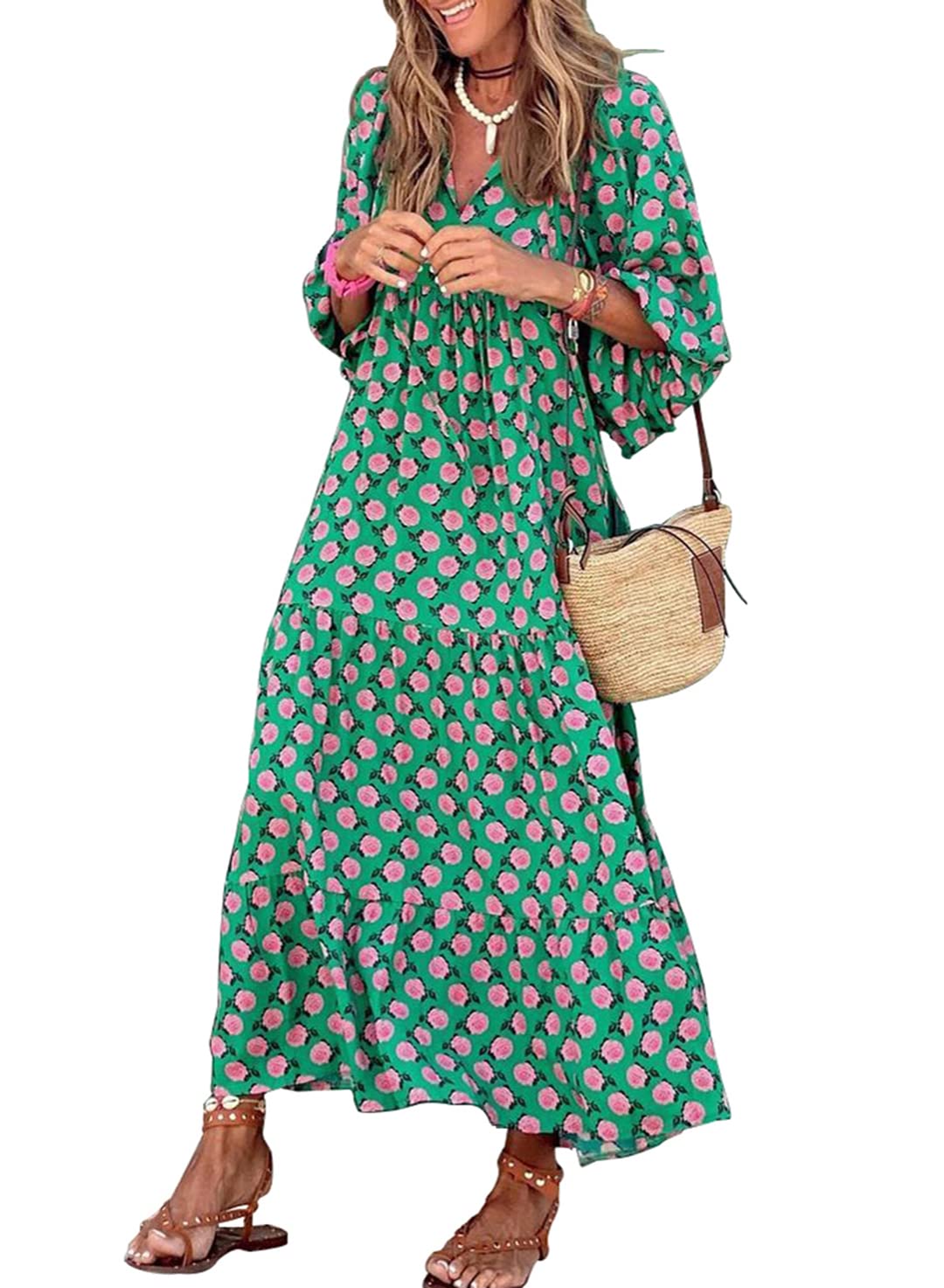 BrisenEleganz | Boho Maxikleid mit Ethno-Print