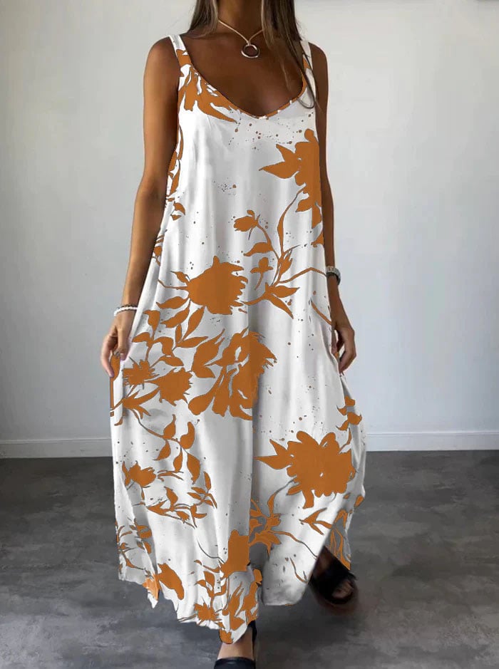 BohoCharme | Luftiges Maxikleid mit floralem Print & Trägern