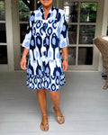 BrisenGlanz | Lässiges Kleid mit Ethno-Print & Knopfleiste