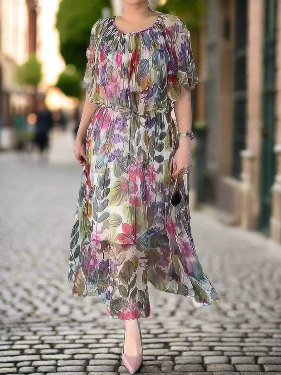 SpringFlare | Chiffon Rüschen Swing Kleid