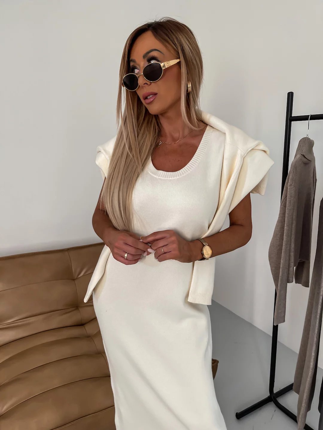 Perfekter Look | Kleid und Rollkragenpullover-Set