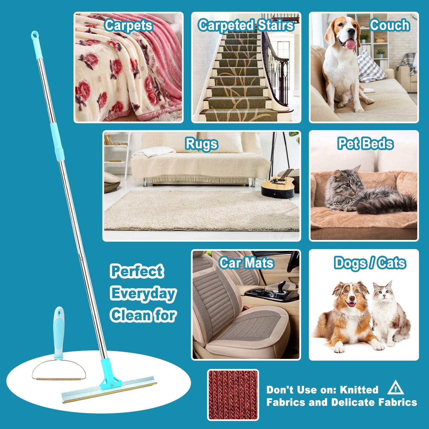 FurMaster | Tierhaarentfernung mit langem Griff