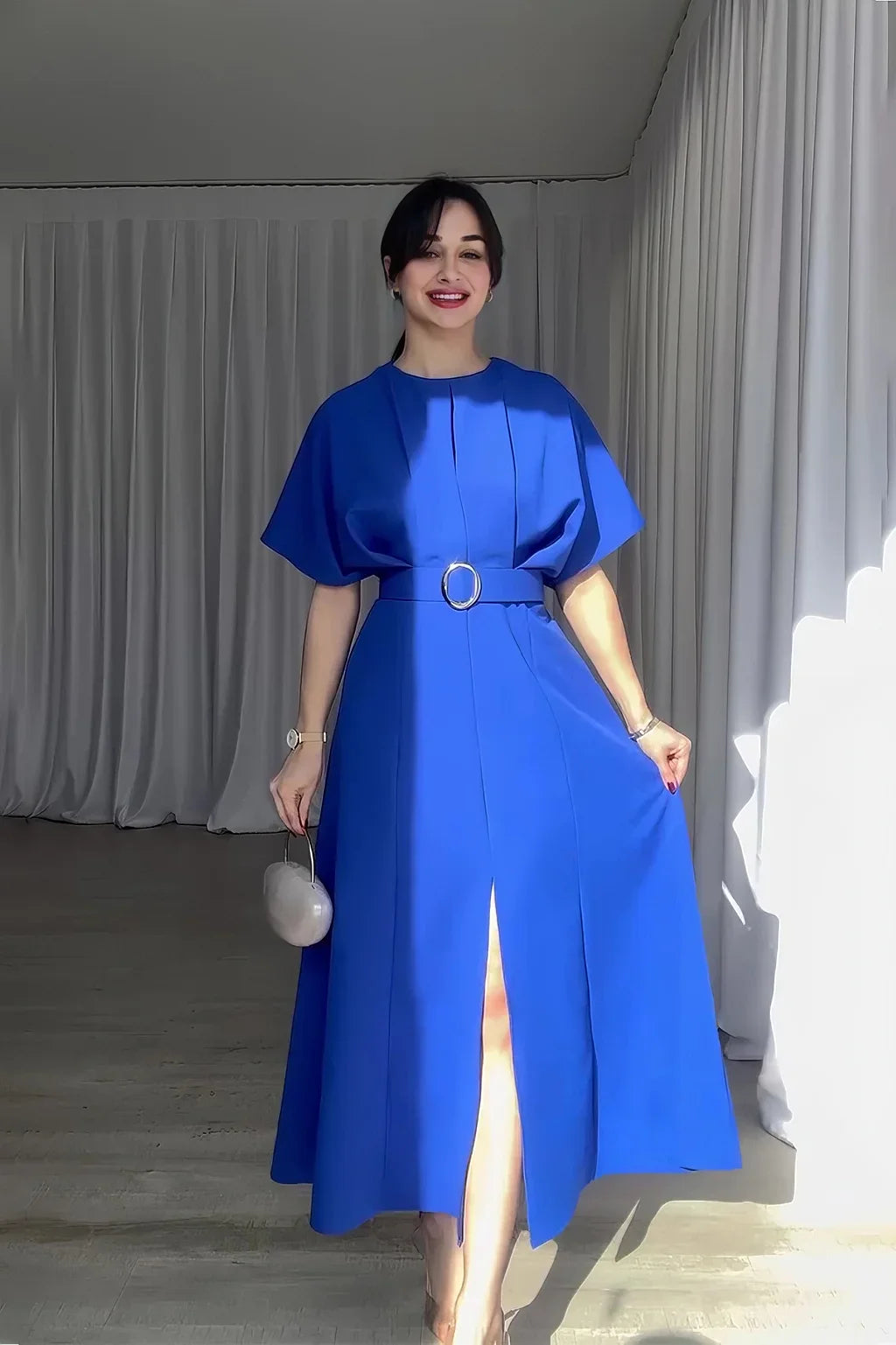 EleganzStil | Damen Elegantes Kleid mit Gürtel