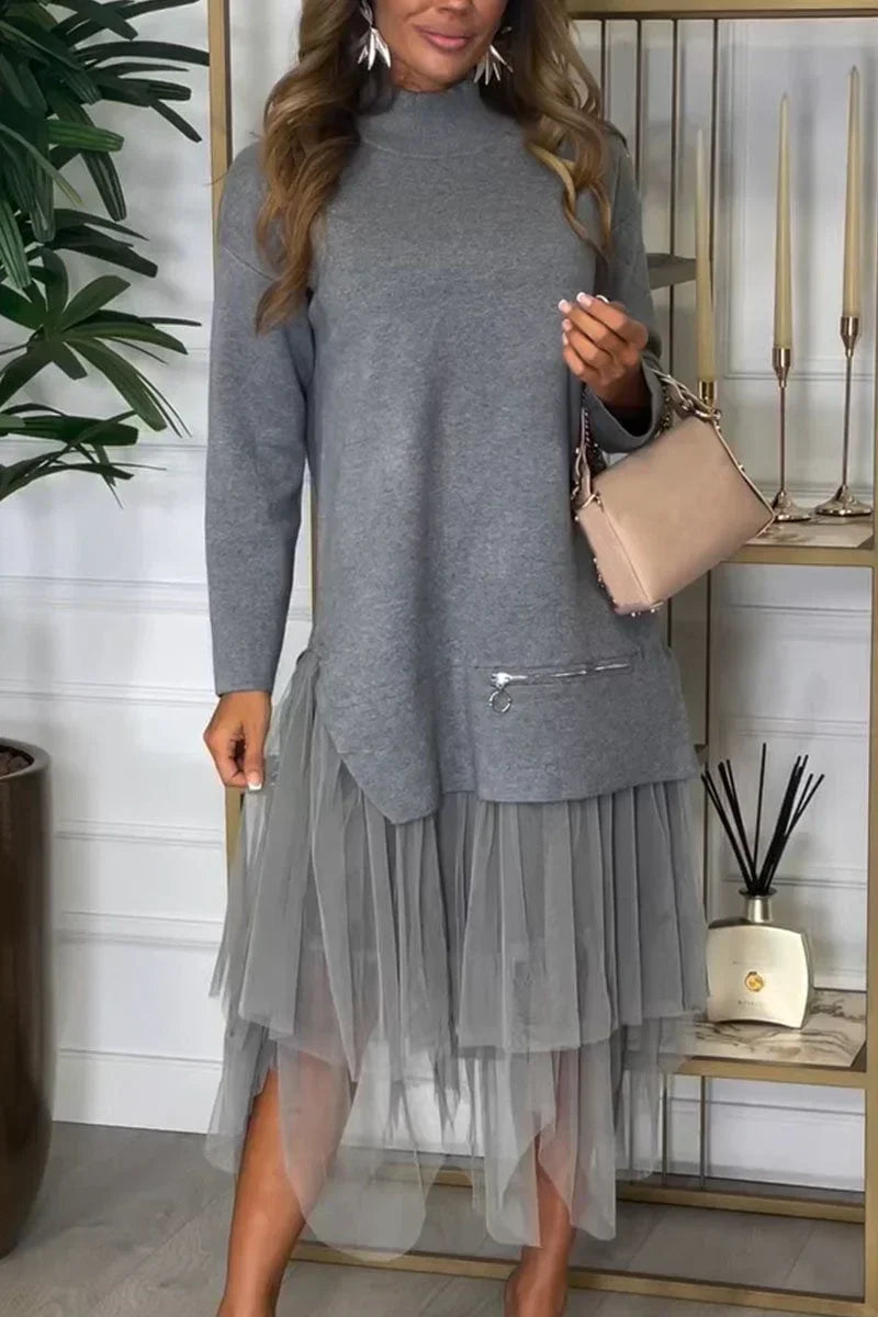 Stilvolle Eleganz | Strickpullover und Tüllrock