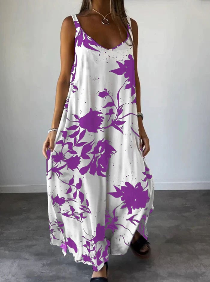 BohoCharme | Luftiges Maxikleid mit floralem Print & Trägern