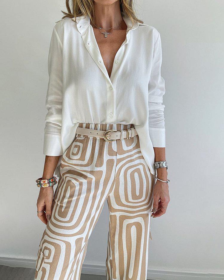 ChicForm | Stilvolles Outfit-Set mit Geometrischem Muster