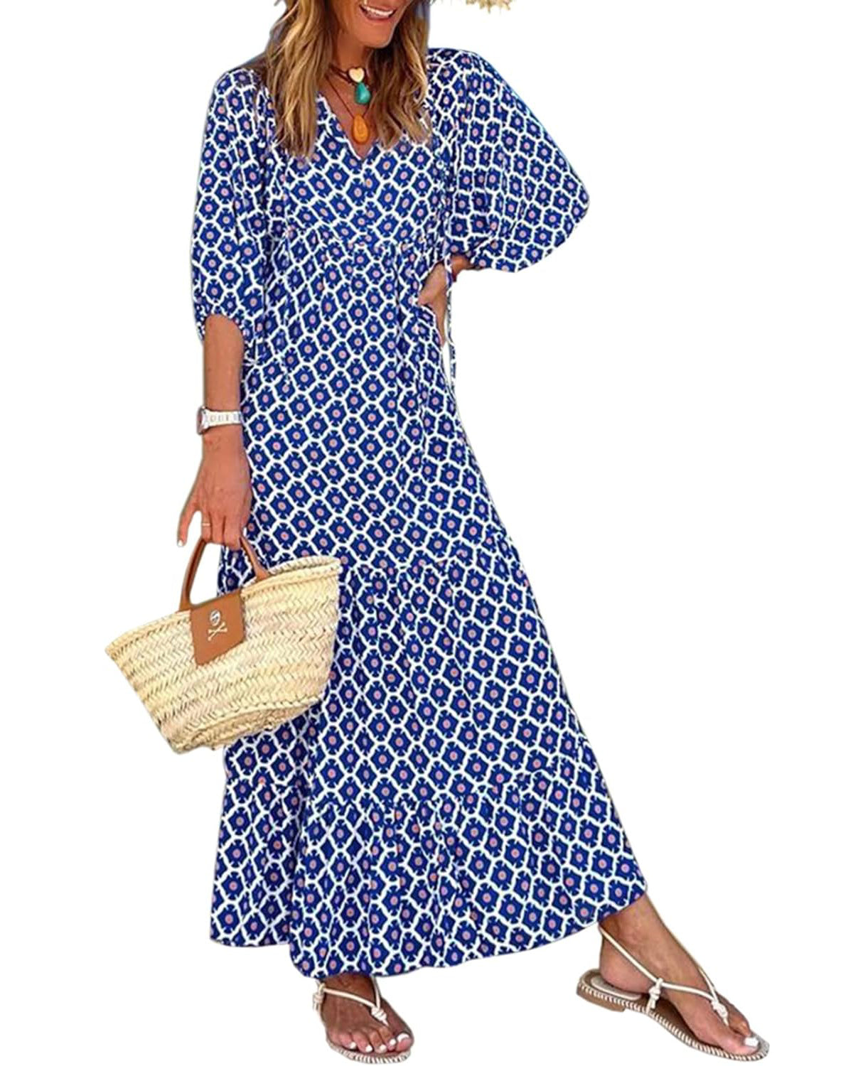 BrisenEleganz | Boho Maxikleid mit Ethno-Print