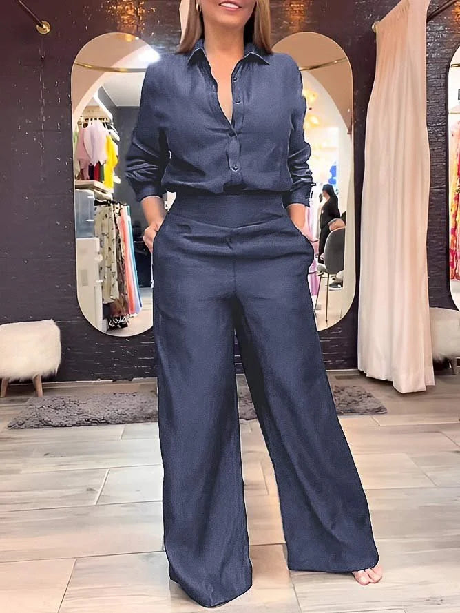 CityEdge | Kragen Denim-Bluse