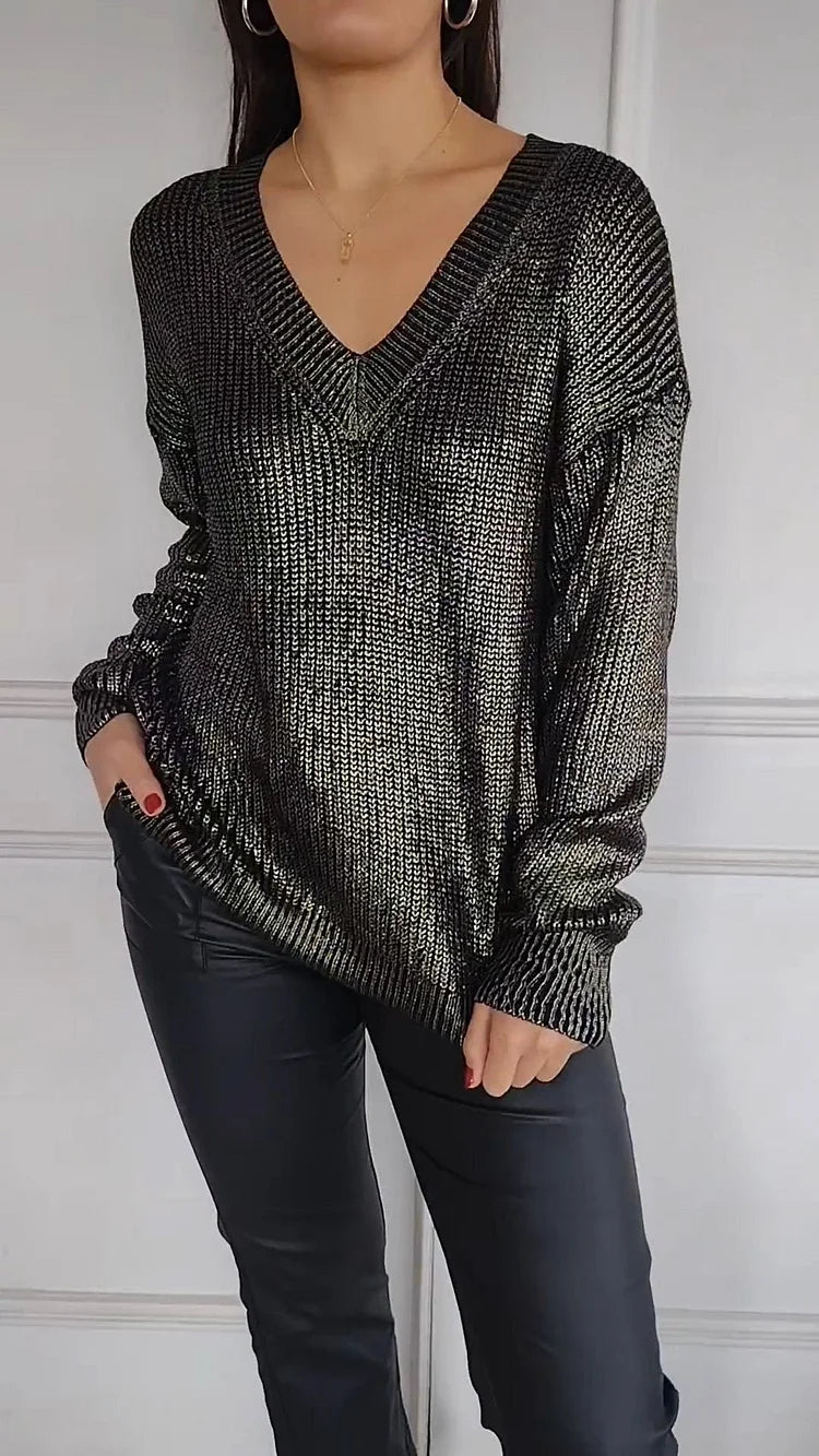 GildedGrace | Langarm-Top mit Goldprägung
