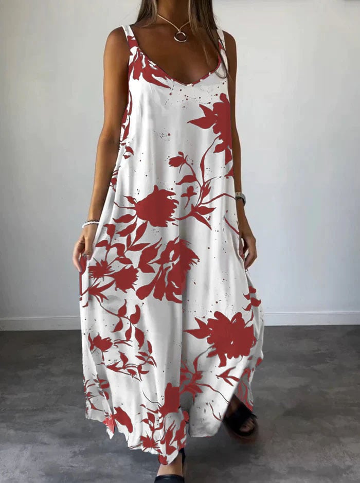 BohoCharme | Luftiges Maxikleid mit floralem Print & Trägern