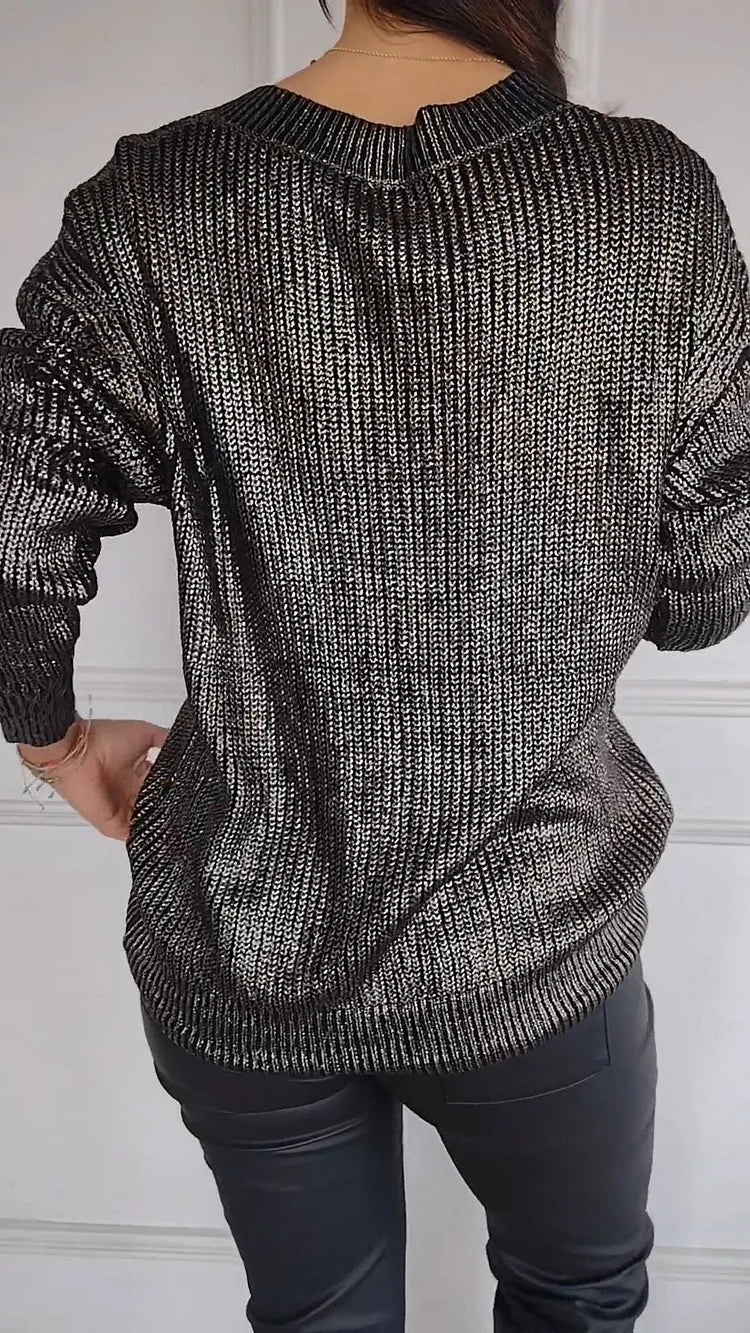 GildedGrace | Langarm-Top mit Goldprägung