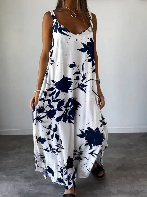 BohoCharme | Luftiges Maxikleid mit floralem Print & Trägern