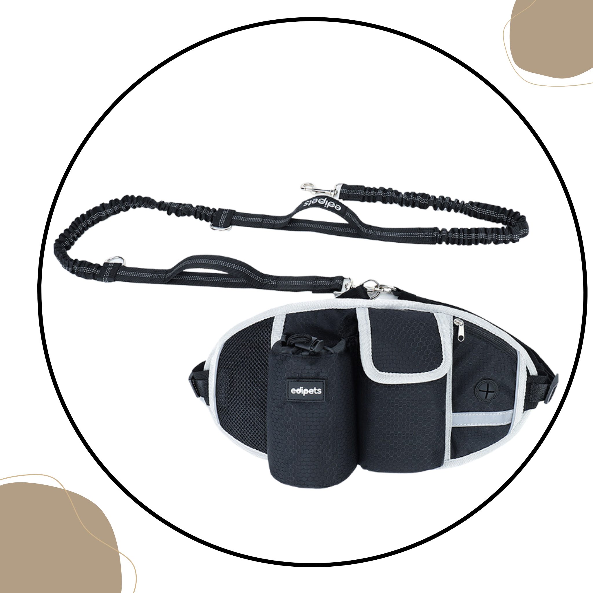 Jogging-Leine für Hunde mit Tasche